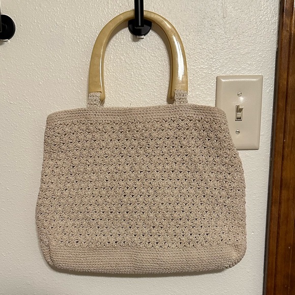 NWOT Liz Claiborne Cream Knit Bag - Picture 1 of 6